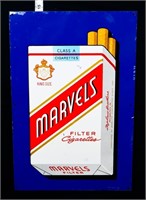 Vntg 15x10 Marvels Cigarettes adv sign