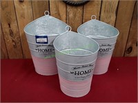 3-Pc Pink Home Sweet Home Bucket Set