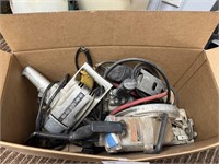 BOX FULL OF ELECTRIC TOOLS AND MORE