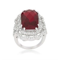 Sparkling 25.80ct Ruby Faceted Cocktail Ring