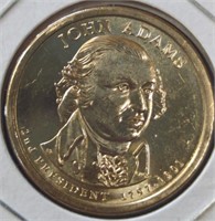 Uncirculated John Adams, US presidential $1 coin