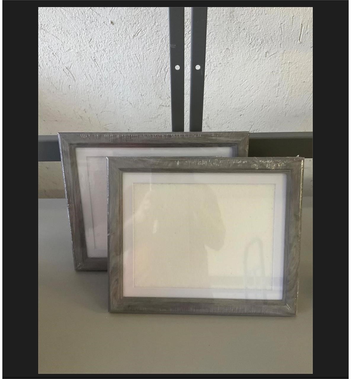 lot of 2 picture frames 12x14in grey