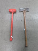 SLEDGEHAMMER (RUBBER) & DOUBLE-SIDED AXE