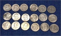 18 Eisenhower clad dollars