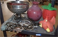 Ceramic Vase, Tomato Shaped Basket, Decorative