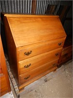 Solid Maple Slant Front Desk With 3 Drawers