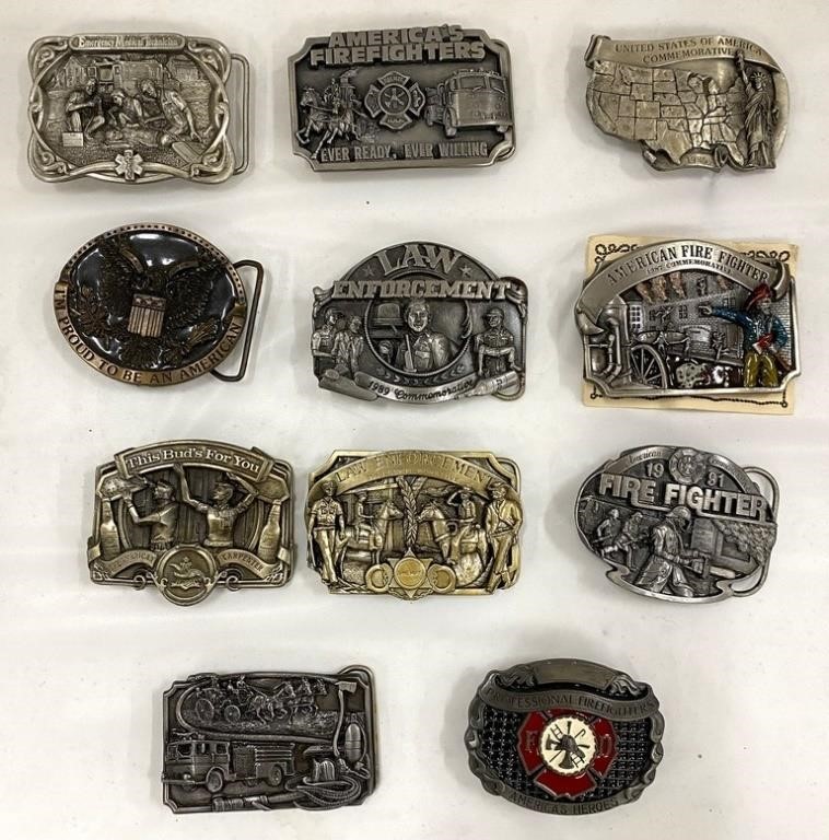 Eleven Fire Themed & Other Belt Buckles