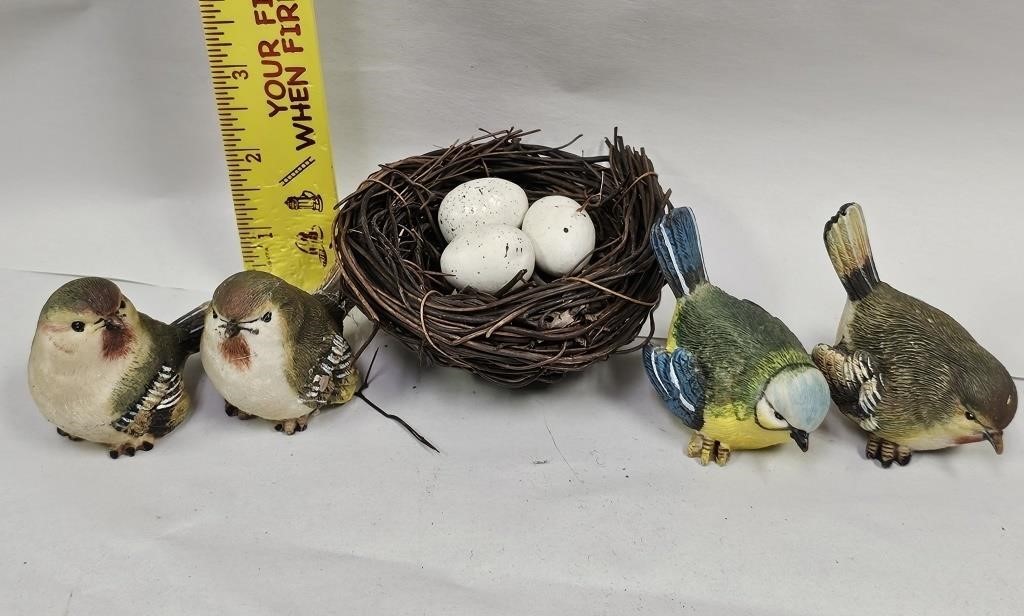 Decorative Birds and Birds Nest with Eggs