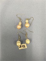 2 pairs of pearl and rhinestone drop earrings    (