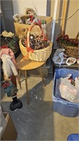 Christmasmas decor, wood Santa stand, baskets, 11