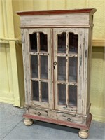 Rustic Glass Front Cabinet
