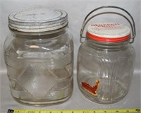 (2) Vtg Glass Jars w/ Lids incl: Morrell Pride