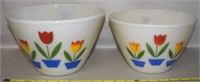 Vtg Fire King Tulip Time Nesting Mixing Bowls