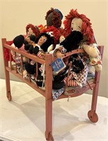 Raggedy Ann Dolls w/ Doll Crib