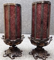 Pair of Cast Iron Gothic-Style Candleholders