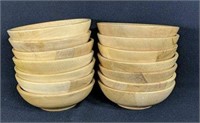 Twelve Wooden Japanese Bowls