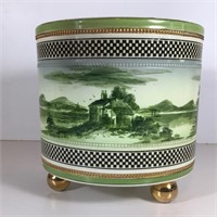 GIBSON & SONS JARDINERE ENGLAND PAINTED SCENE