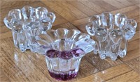 Glass Flower Candle Holders & Candles