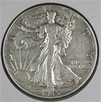 1945 USA Silver Walking Liberty Half Dollar
