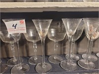Single Shelf of Fluted Wine glasses