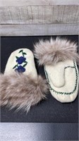 Pair Of Handmade Native Gloves Real Fur