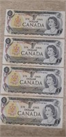 4 Consecutive MINT Condition 1973 One Dollar Bills