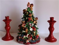 Vintage Christmas Tree Teddy Bears &Toys 12"