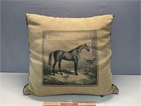 NICE LARGE HORSE ACCENT PILLOW CLEAN