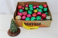 50+ Vtg. Christmas Ornaments & Mini-Light Up Tree