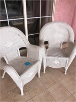 Two plastic wicker chairs #161