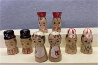 Vintage Wooden Salt And Pepper Shakers Japan