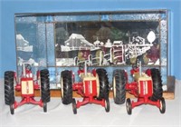 3-pc Cockshutt Tractor Set w/ Display Case