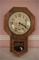 Regulator Clock, Ridgeway Clock Co, in Oak Case,