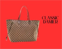 LOUIS VUITTON Damier Ebene Neverfull MM Tote Bag