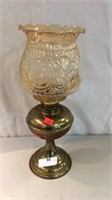 Brass Oil Lantern With Ornate Shade