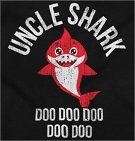 SIZE : M - Cartoon Uncle Shark T Shirt