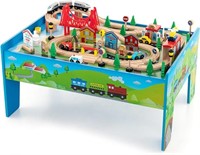 COSTWAY 80-Piece Kids Railway Set