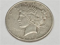 1922 D Silver Peace Dollar Coin