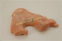ROMMY LEUTCHAFT - INUIT PINK STONE CARVING OF BEAR