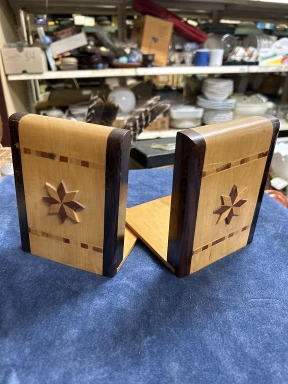 Unique Wood Bookends