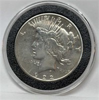 OF) 1922-S Peace dollar, Condition VF
