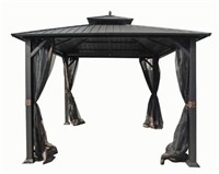 10ftx10ft Holden Black Hard Top Steel Gazebo