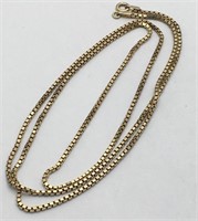 Sterling Silver Gold Tone Box Chain Necklace