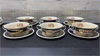 6 Vintage Royal Ascot Saguenay Pattern Double Hand