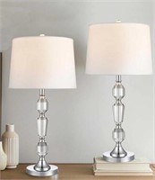 2-Pk Bridgefort Designs Table Lamps, Clear/White