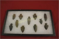 Arrowheads Collections in Display 11 piece lot