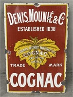 DENIS, MOUNIE & CO COGNAC Enamel Sign