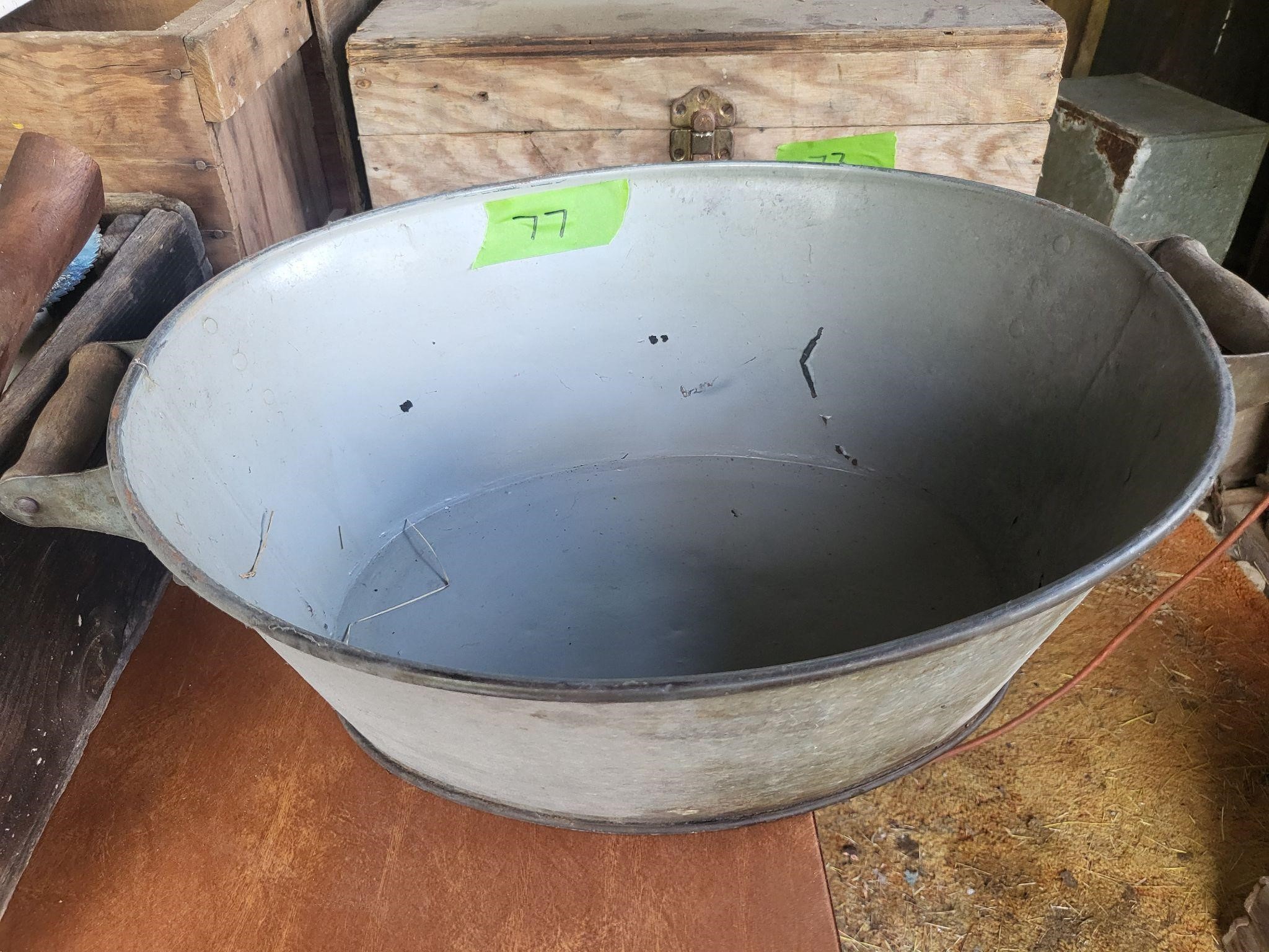 metal wash basin