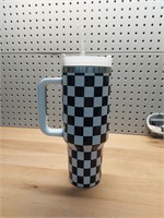 Black and white checkerd cup 40 oz.