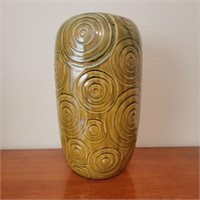 15" Green Geometric Vase